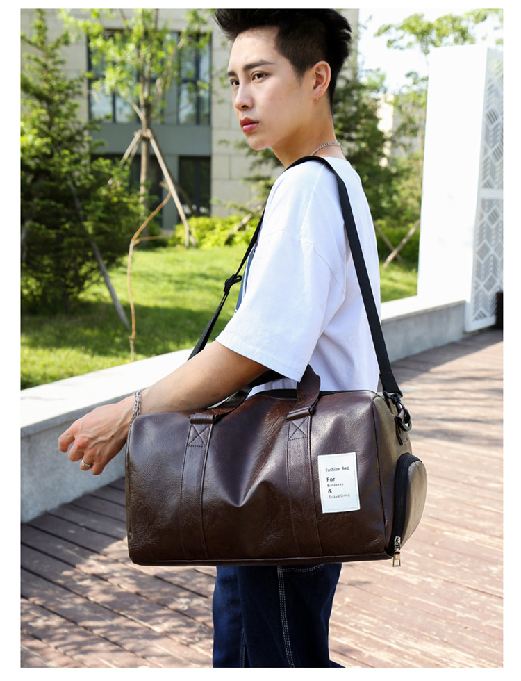 Solid Color Pattern All Seasons Season Unisex Gender Unisex Fashion Solid Color Pu Leather Travel Bags