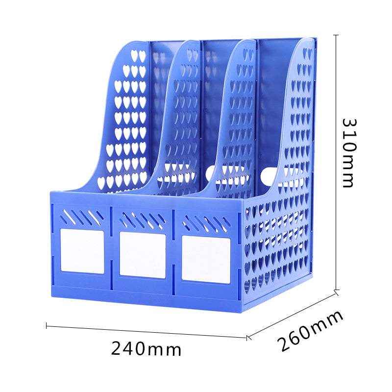 플라스틱 사무용품 데이터 랙 4 층 트리플 데스크탑 저장 열 파일 상자 파일 상자 관리 책 스탠드