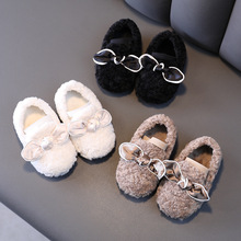 嬰兒棉鞋女童冬季加絨保暖小童豆豆鞋女孩羊羔毛鞋寶寶毛毛鞋外穿