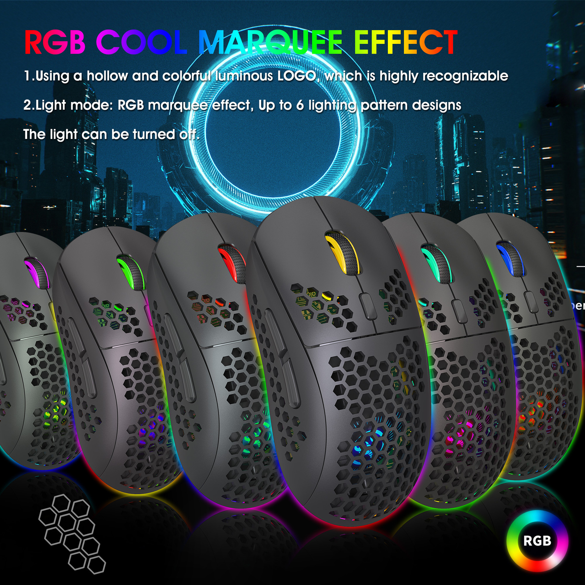 New 2.4G RGB Glow Wireless Gaming TYPE-C Charging Mouse 750mAh_voghion.com