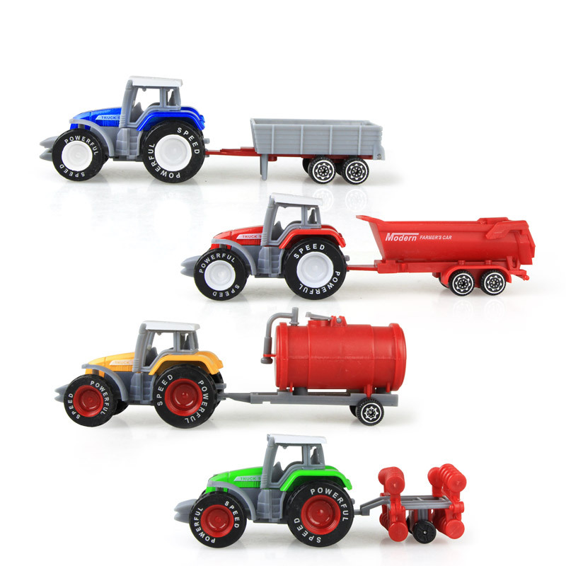 农场拖拉机农夫车儿童仿真惯性滑行农用车收割模型玩具跨境亚马逊