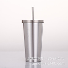 創意不銹鋼材質吸管杯健康內膽304吸管杯時尚簡約風格精品吸管杯