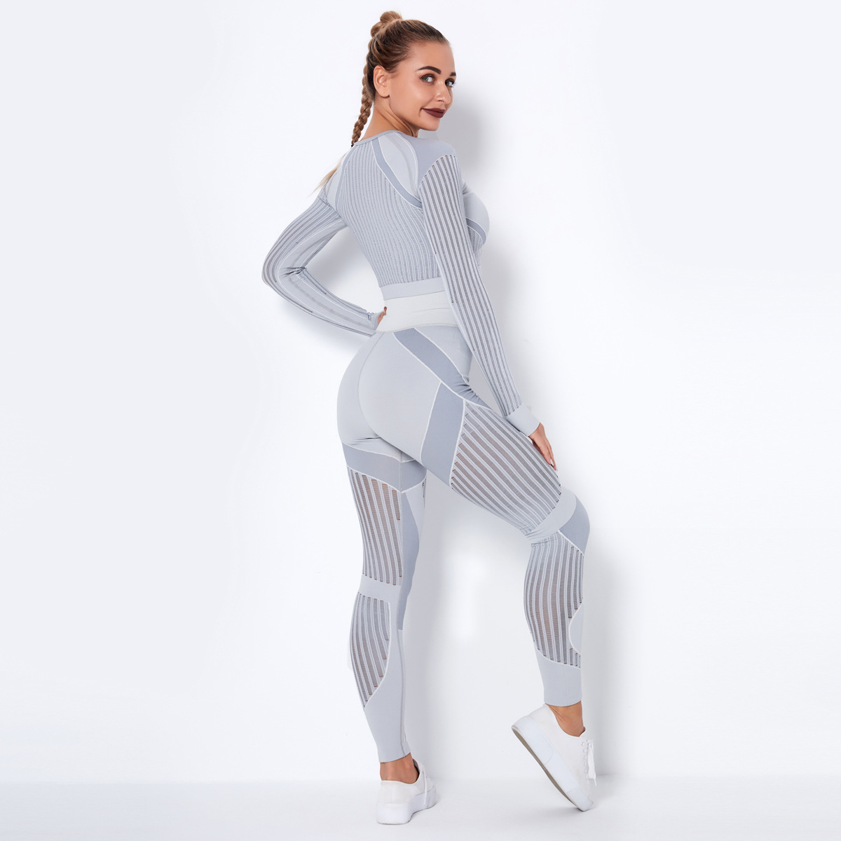 Seamless Knitted Quick-Drying Sports Yoga Suits NSLX8983