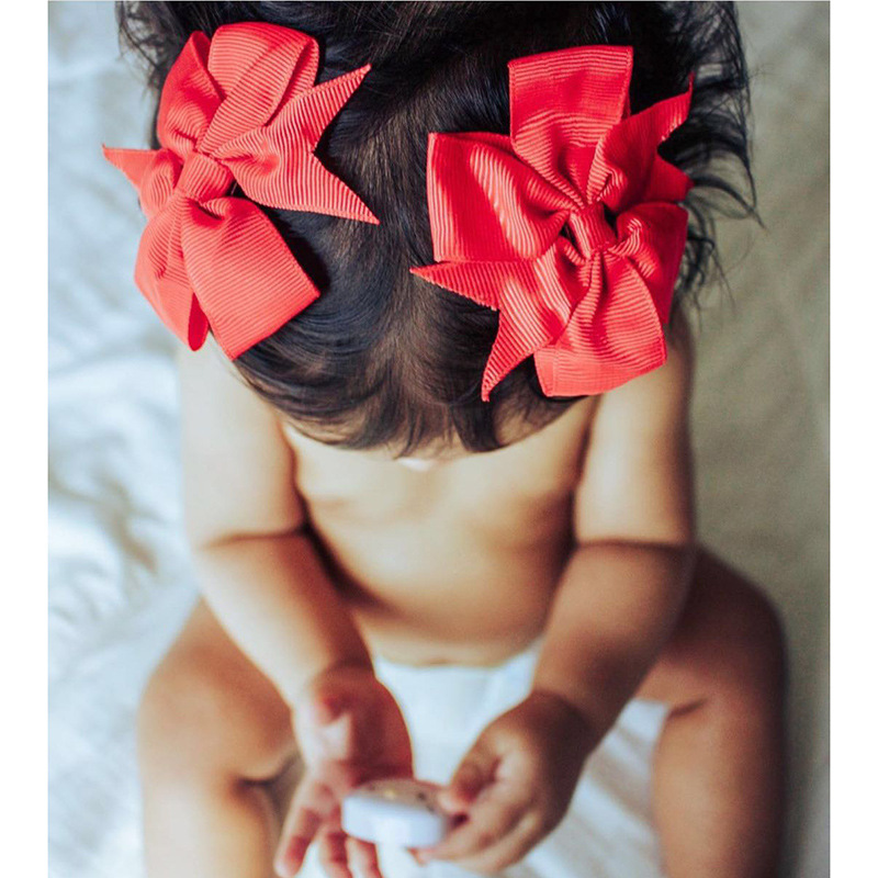 10g Weight Cute Solid Color Bow Knot Cloth Hair Clip