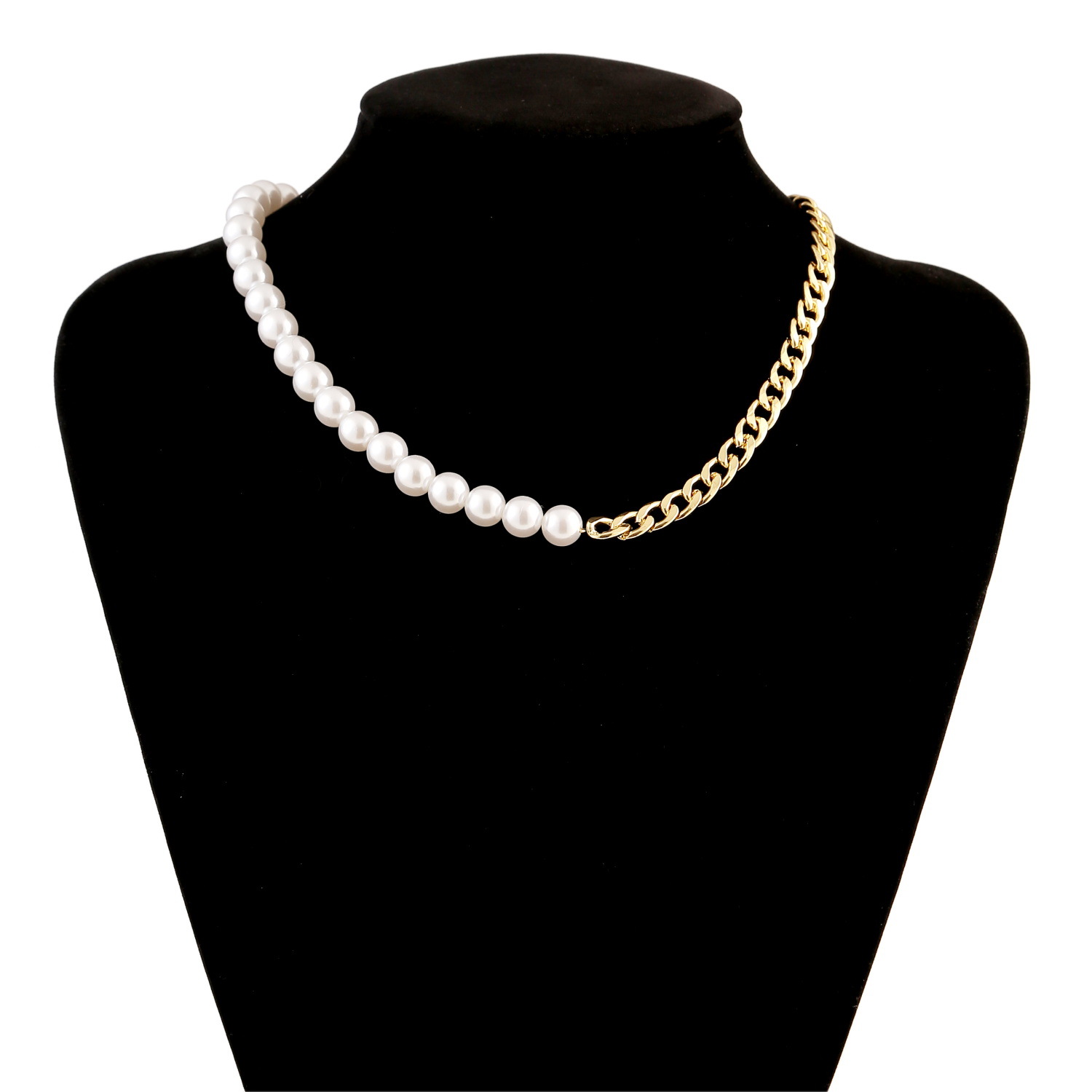 New Fashion Simple Chain Retro Pearl Necklace Bracelet Set Wholesale display picture 3
