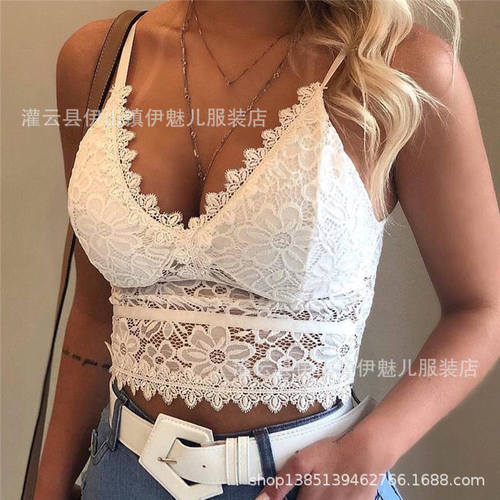 Erotic goddess hazy sexy and charming hollow lace thin strap triangle cup bra without steel ring backless women's underwear