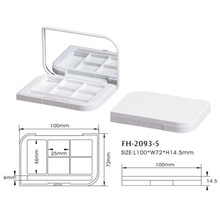 多色眼影盒多格 粉饼盒 彩妆塑壳带镜子眼影盘化妆品包材盒腮红盒