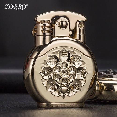 Zorro Zorro Brass Kerosene Windproof Lighter Personalized Creative Rocker Comes to Run Classic Kerosene Engine