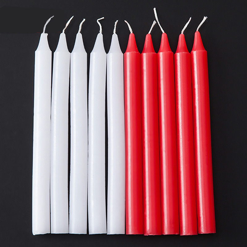 Red and white diameter 1.7cm Household cylindrical candle ordinary…