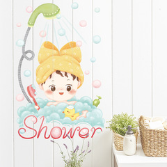 Adorable bathroom decoration sticker, waterproof wall sticker, cartoon children's decoration sticker, toilet bathroom decoration sticker, small sticker