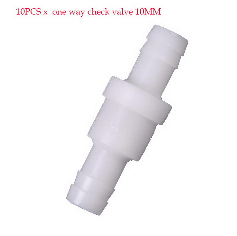 10pcs 10mm塑料单向直列式止回阀非回油燃料柴油汽油汽油液态水液