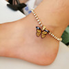 Cross -border creative rhinestone butterfly pendant foot chain female popular butterfly element new glittering diamond foot to decorate women