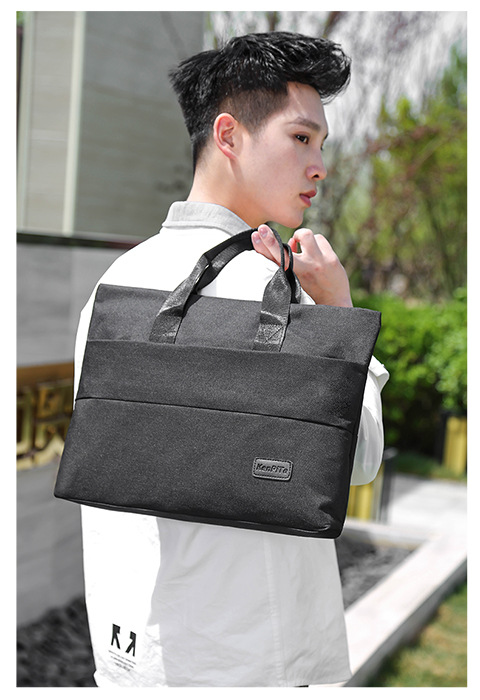 Unisex Business Solid Color Nylon Waterproof Briefcases display picture 5