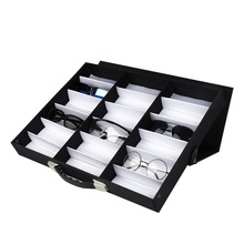廠家直銷新款黑色牛津布便攜式折疊分格光學太陽眼鏡手提箱展示盒