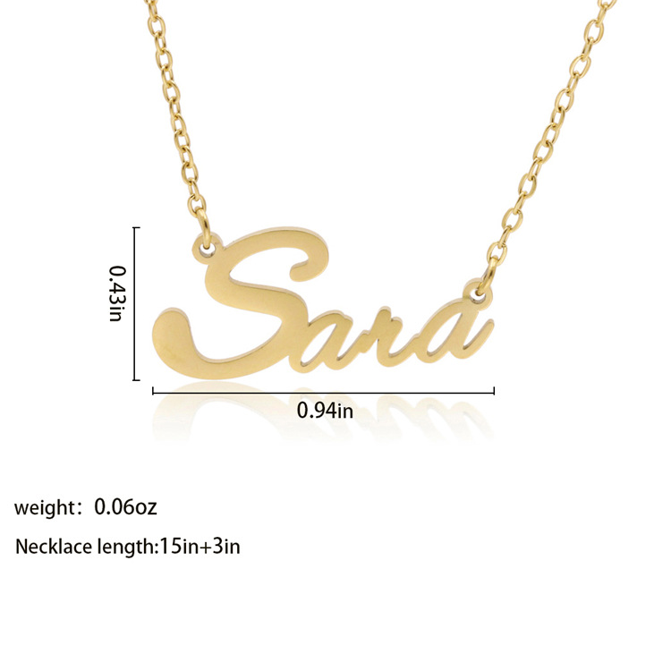 Fashionable Stainless Steel Customizable English Alphabet Name Ladies Necklace Wholesale display picture 12