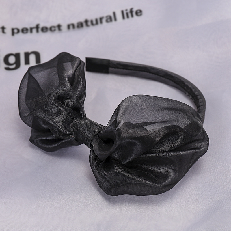 New Fashion Bright Silk Gauze Big Bow Tie Cheap Headband Wholesale display picture 10