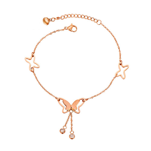 Titanium steel anklets for women that won’t fade, simple and personalized anklets for women, forest-style sexy internet celebrity leg chains and foot accessories, trendy