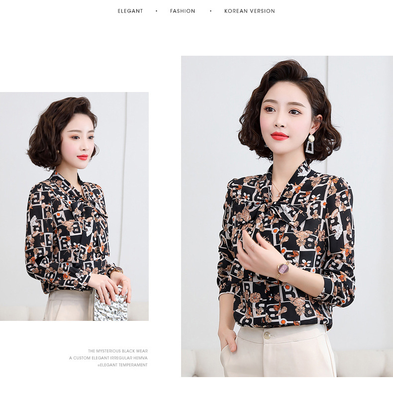 B4915 2550K ÁO SƠ MI NỮ HANTDC THẮT NƠ BƯỚM DÀI TAY MÙA XUÂN THU ĐÔNG THỜI TRANG NỮ LỤA TƠ TẰM G06 SẢN PHẨM MỚI
