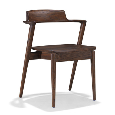Northern Europe Restaurant designer Log black Dining chair Simplicity household All solid wood Armchair Armchair