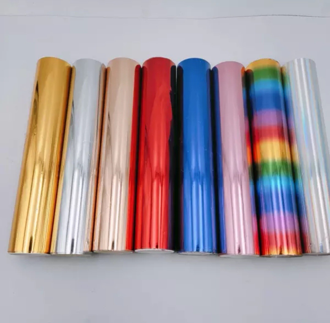 供应,电化铝咖啡色 黑色 古铜色 透明镭射 碎玻璃镜面烫金纸