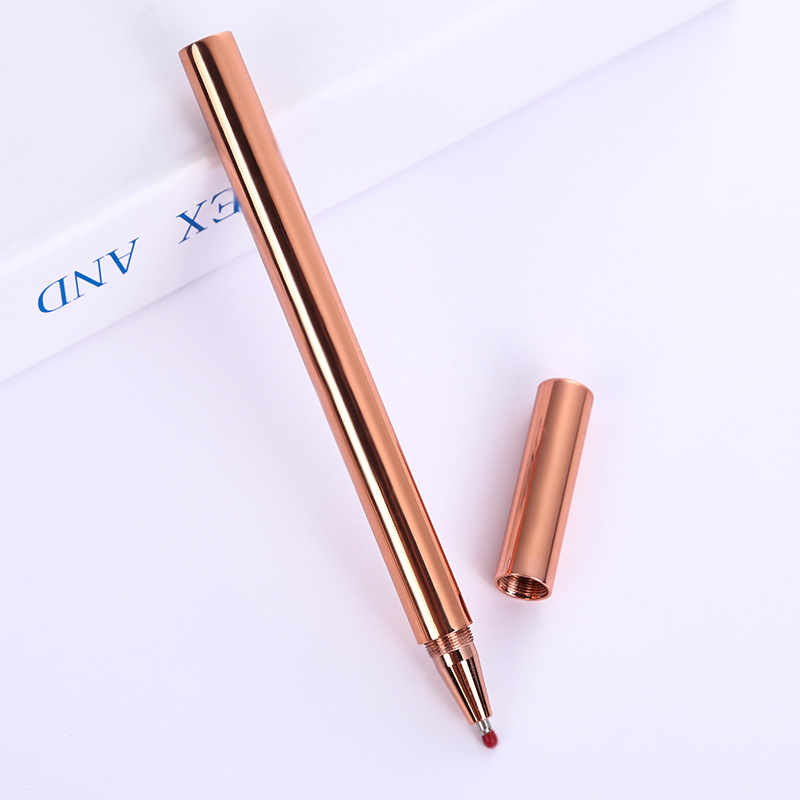 Suministro directo de fábrica pluma firma de latón galvanoplastia aro de oro palo negocio del grano pluma suministros de oficina pluma de metal letras personalización
