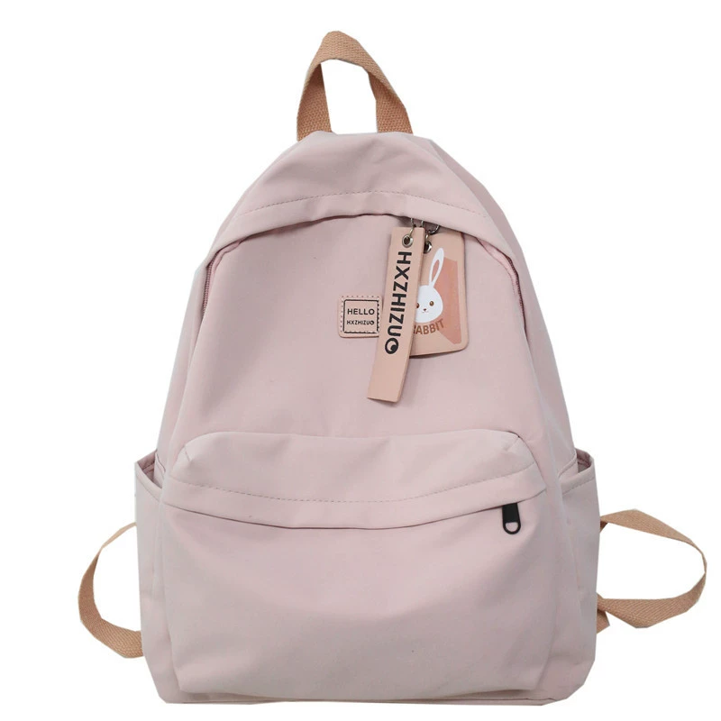 Backpack Japanese-style shoulder bag, lightweight polyester, multiple colors (White–Fuchsia)