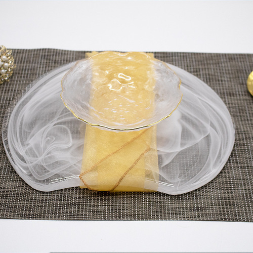 Irregular sashimi Western food plate Japanese ink glass dinner plate snack glass fruit plate Western food plate