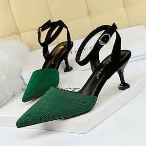 8712-1 han edition shoes fashion joker fine with yarn with high light color matching mouth pointed hollow out a word wit