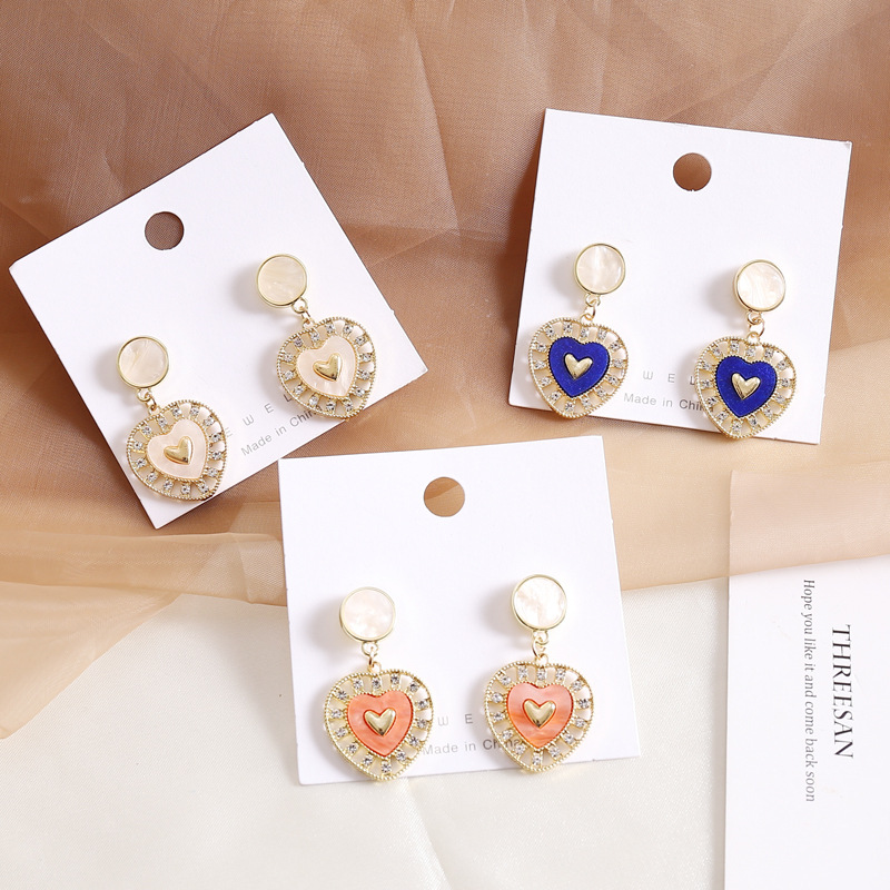 Fashion Simple Multicolor Heart Earrings display picture 1