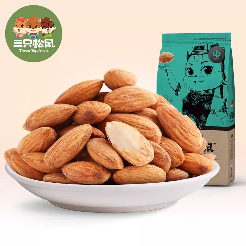 【三只松鼠_手剝巴旦木160g】零食食品堅果幹果扁桃杏仁巴旦木仁