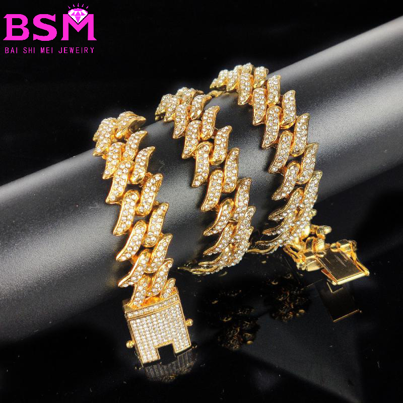 New style men's hip-hop thorny Cuban nec...