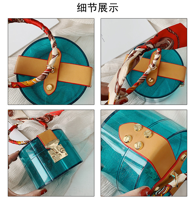 Acrylic Transparent Handbag Female Spring Fashion New Scarf Ring Cosmetic Bag Waterproof Pouch display picture 1