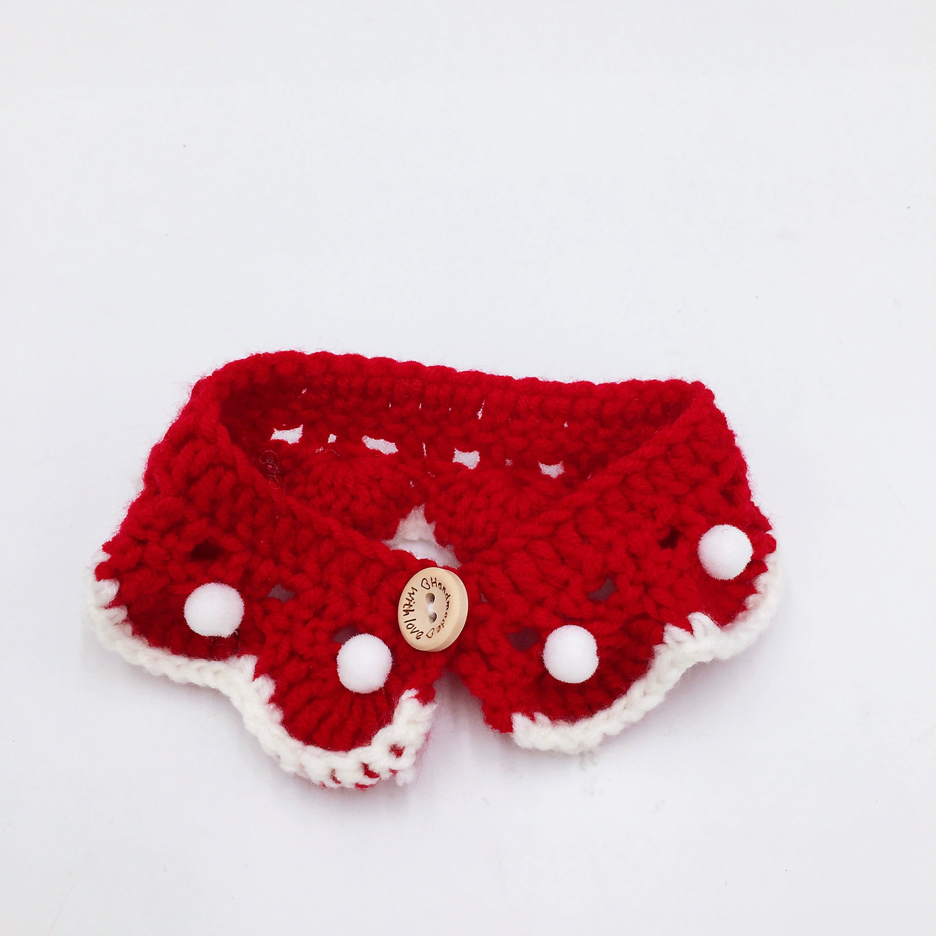 Домашнее животное кошка собака ручной крючок шерстяной вязаный нагрудник воротник короткий Американский короткий кукольный цветок милый слюни полотенце