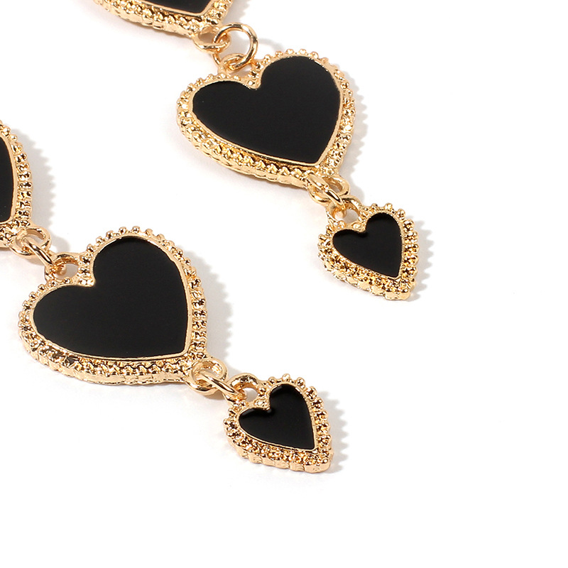 19g Weight Earrings, Ear Studs Classification Wedding, Travel Occasion Alloy Material Heart Pattern Women'S Gender Fashion Style White, Red, Black Color Fashion Heart Alloy Drop Earrings 11