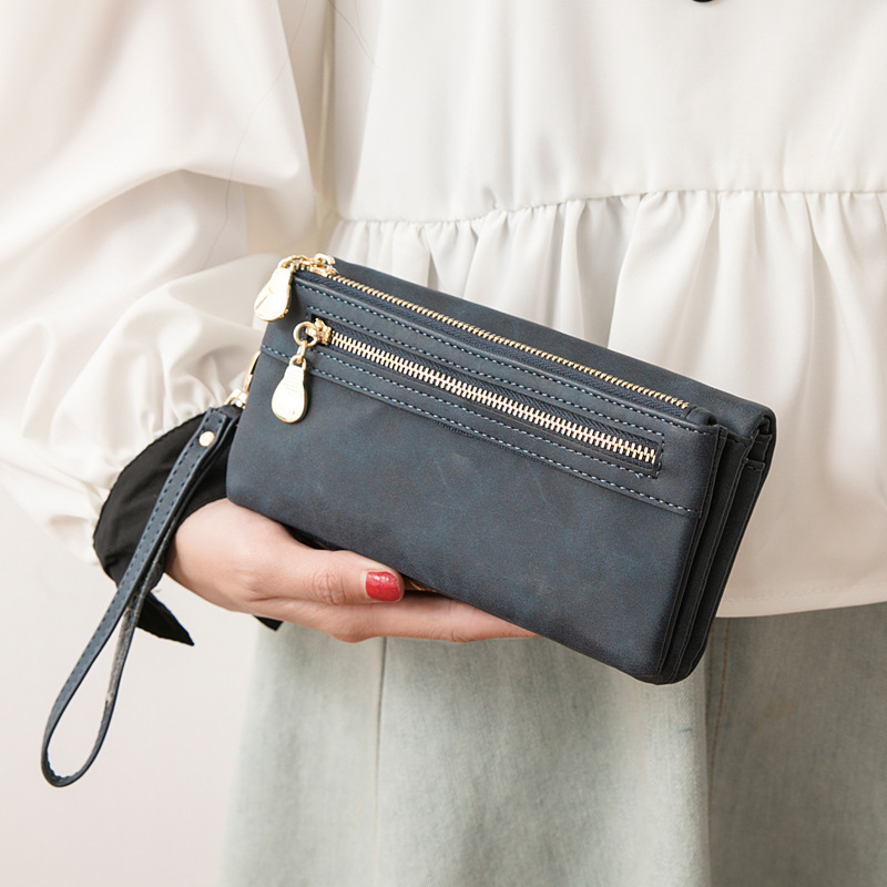 Factory Direct Sales 2023 New Wallet Retro Large Capacity Women's Clutch Korean Style Multi-Functional Long Wallet
