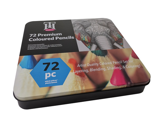 Cross-border hot-selling colored pencil set oil-based colored lead stationery art supplies 72 color lead iron box set