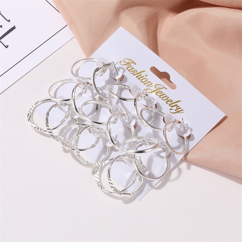 New Simple Wild Circle 9 Pairs Of Earrings Women Wholesale display picture 5