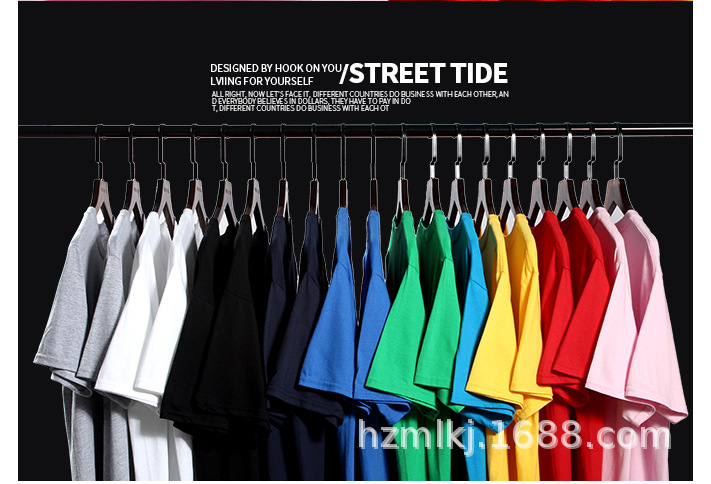 Clase uniforme grupo ropa verano suelta manga corta Camiseta de los hombres y mujeres cuello redondo verano media manga logo impreso