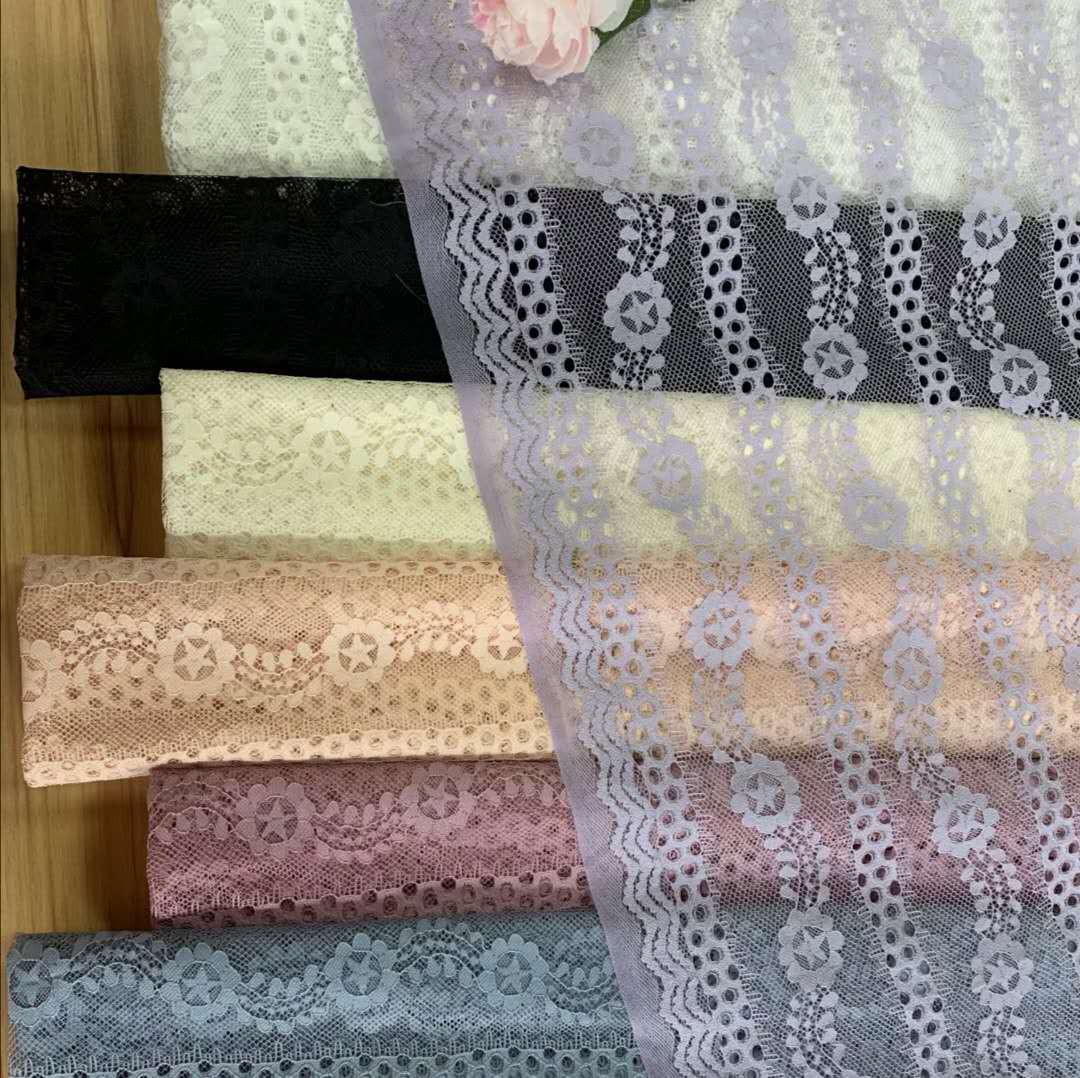 新款无弹波浪五角星花竖排镂空圆圈波浪边蕾丝 特色花型 现货供应