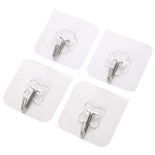 Factory bathroom strong adhesive hook floor stall wholesale seamless transparent hook nail-free clothes magic sticky hook