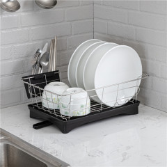 Insulated stainless steel kitchen bowl rack drain rack drying dishes plate drain cabinet knife holder storage organizer shelf