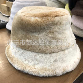 一件代发 冬季保暖真皮女士帽子皮毛一体羊皮盆帽保暖渔夫帽女帽