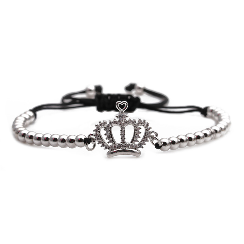 Ensemble De Bracelets Ajustables Couronne Zircon Micro-incrustés display picture 6