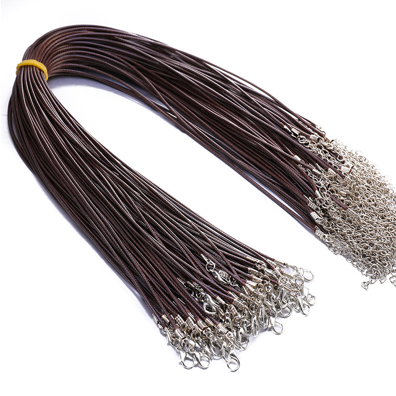 220g Weight Rope Jewelry Making Type 45+5cm Jewelry Making Size DIY Jewelry Accessories Classification 100 PCS/Package Quantity Wax rope Material Solid Color Pattern Plating Design Retro Style 100 PCS/Package 45+5cm Wax Rope Solid Color Rope 9