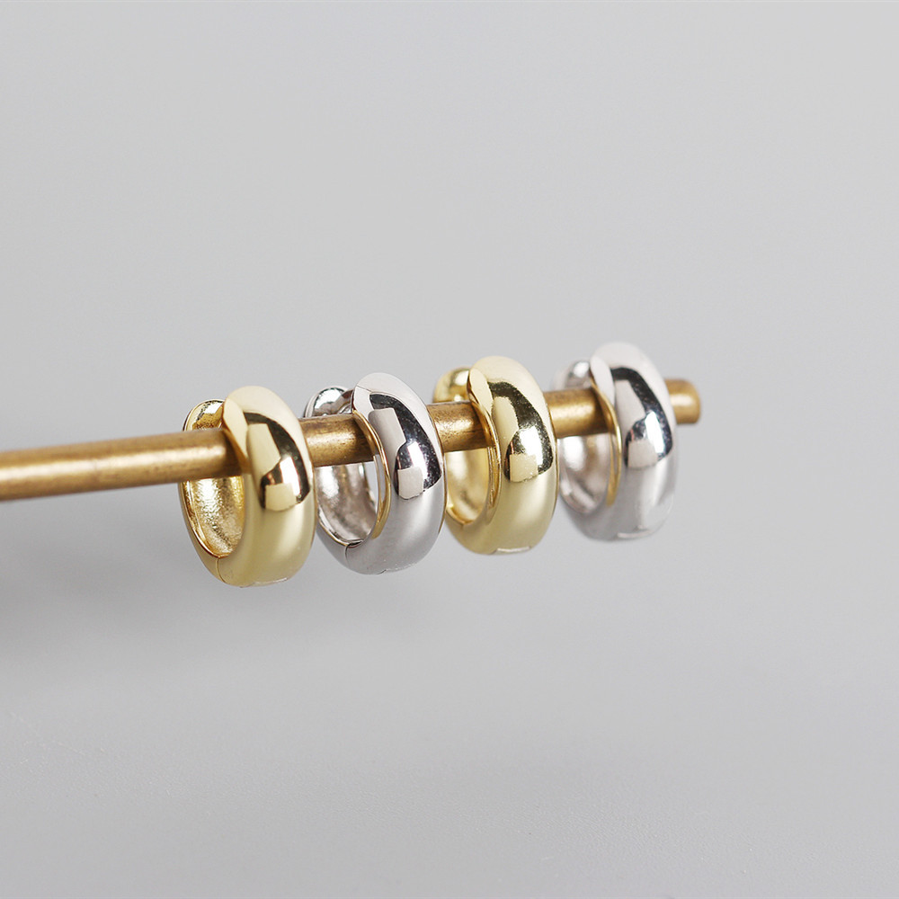 18K Real Gold Plated Plating Material No Inlaid Inlay Material Earrings Classification 925 Sterling Silver No Inlaid Geometric Earrings