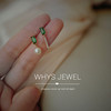 Silver needle, design earrings emerald, silver 925 sample, french style, with gem, trend of season, Japanese and Korean, light luxury style