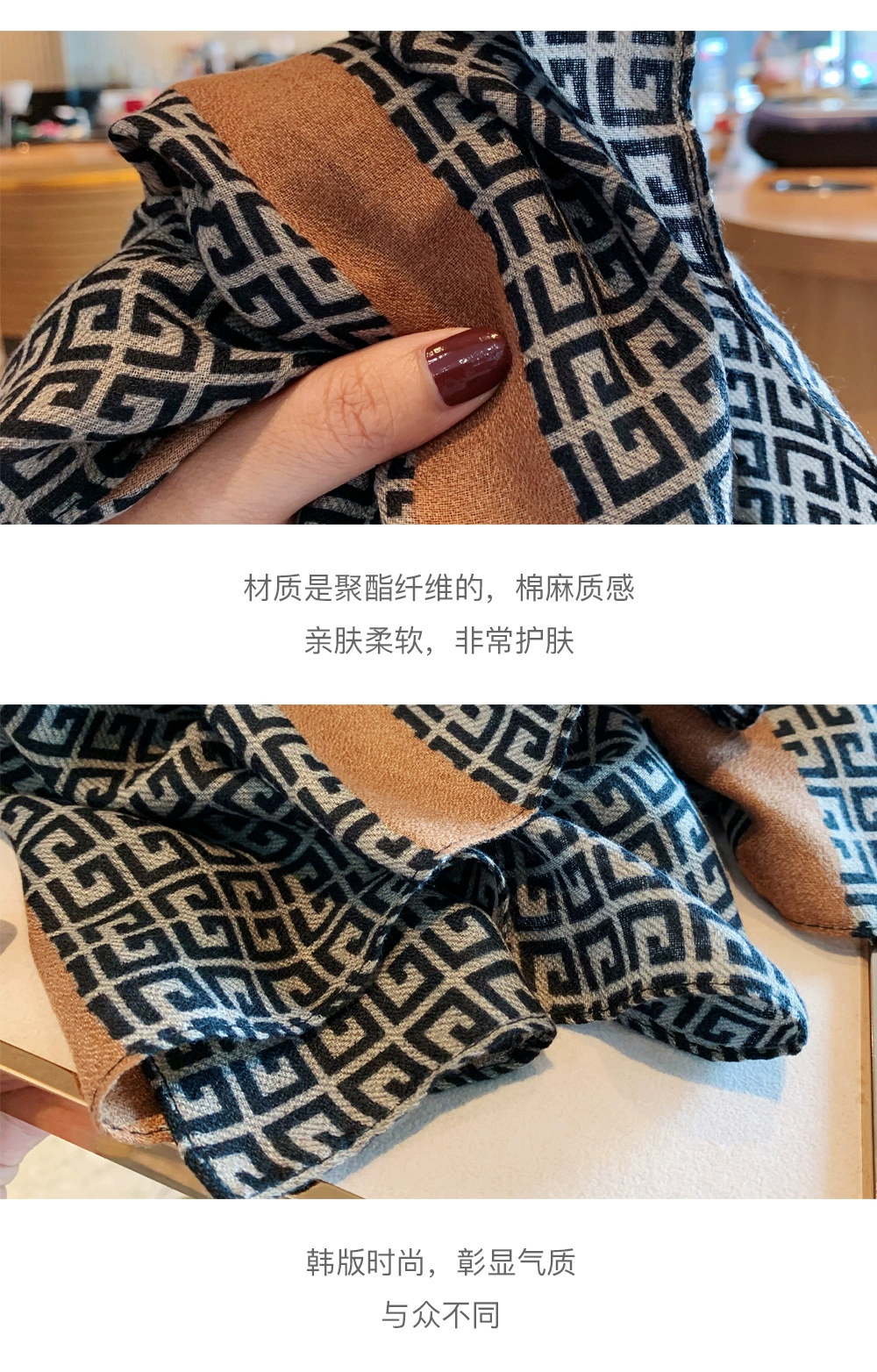 Luxury Brand Designer Scarf WoMen High Quality Cashmere Scarves Women Retro Shawl Spots Striped Wrap Winter Pashminas Bandanna