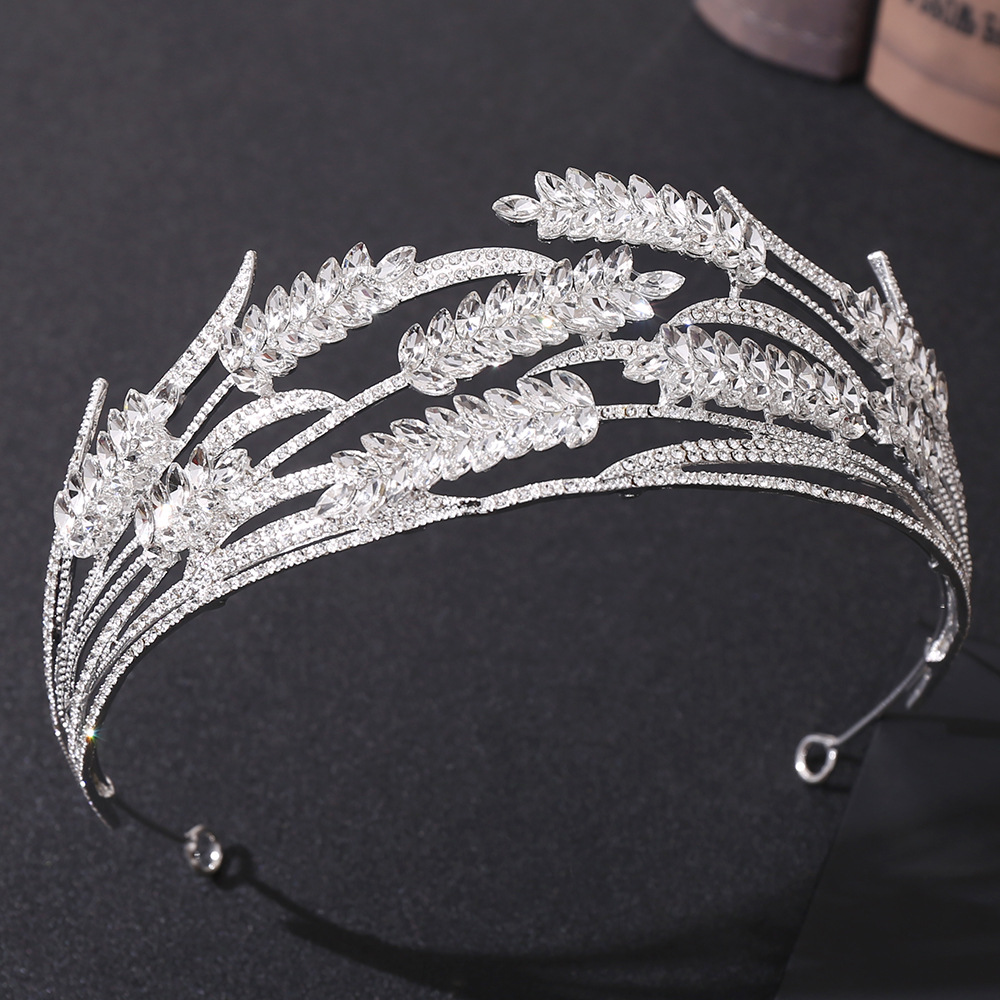 Elegant Grain Alloy Inlay Rhinestones Crown 1 Piece display picture 3