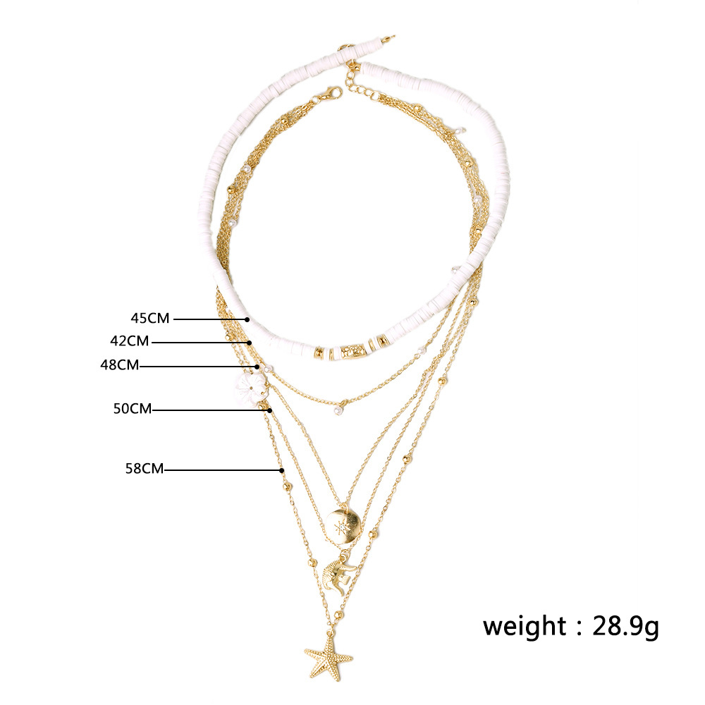 Holiday, Daily Occasion Alloy Material Simple Style Starfish Alloy Wholesale Layered Necklaces