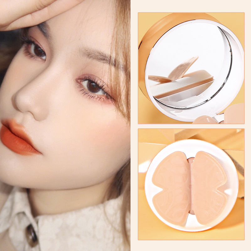 Factory direct sales network red Tiktok velvet press butterfly air cushion liquid foundation concealer moisturizing, clear, brightening and waterproof